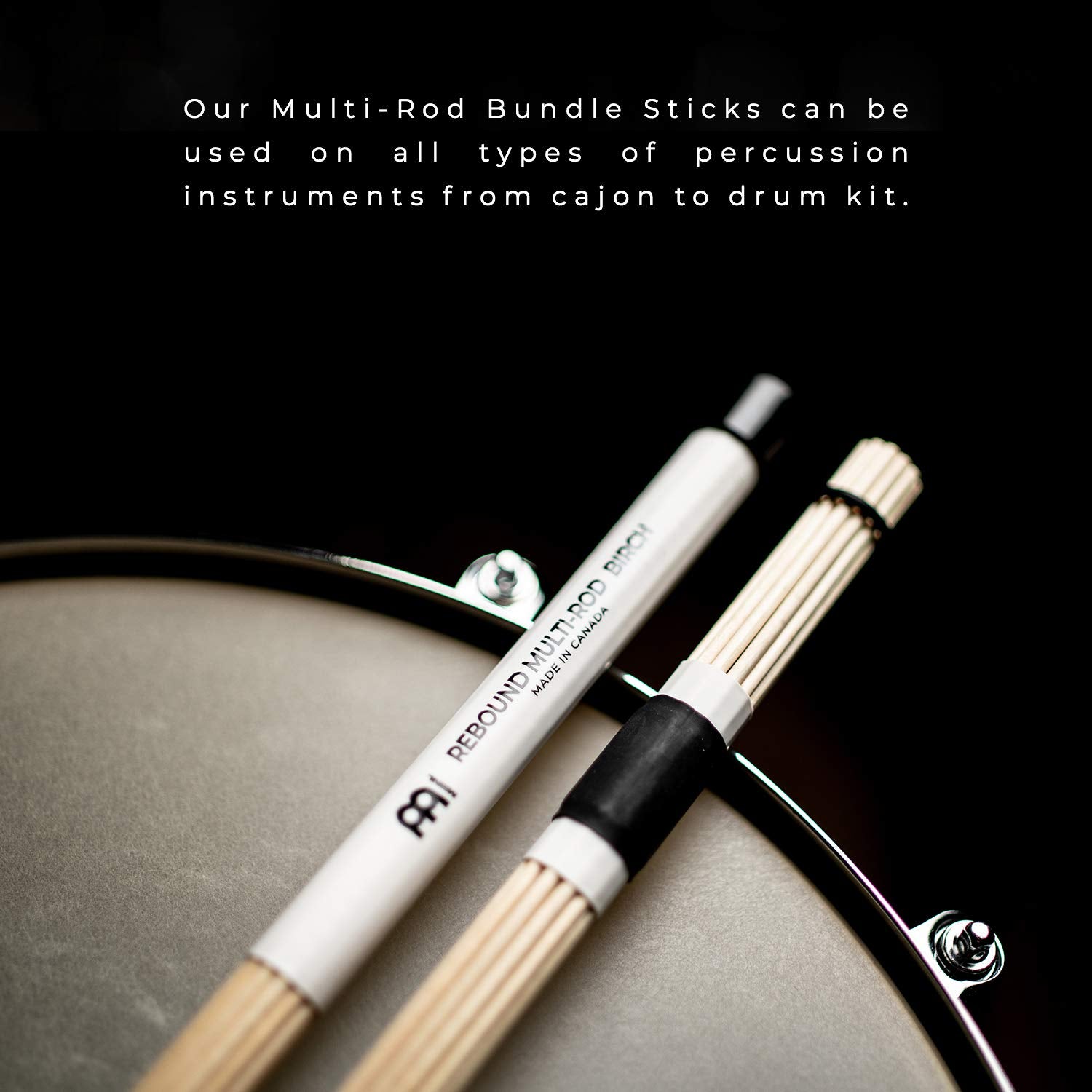 Meinl Stick & Brush Rebound Multi Rod Birch Dowels With Foam Core And Adjustable Rings   Creates A Focused Attack (Sb208)